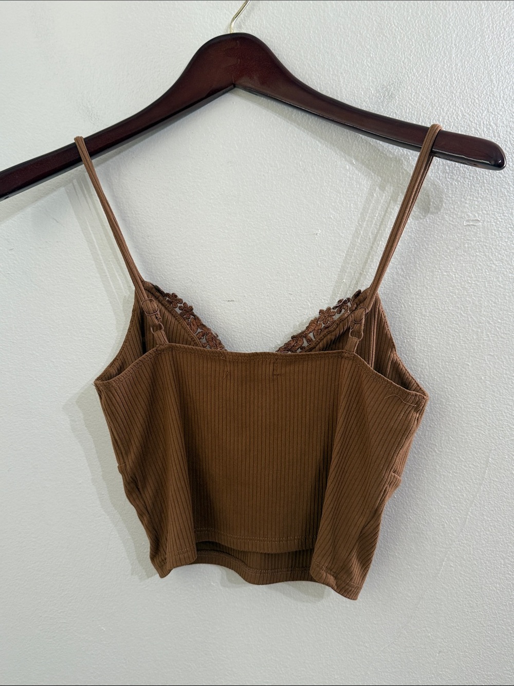Altar'd State Spaghetti Strap Tank Top Womens Small Brown Lace Y2K - Picture 2 of 7